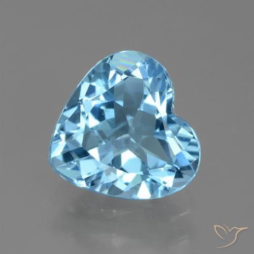 2.47ct 天然 スカイブルー トパーズ, 心臓, VVS
