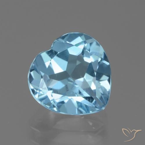 3.02ct 天然 スカイブルー トパーズ, 心臓, VVS