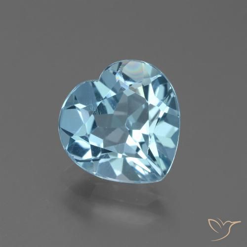 2.88ct 天然 スカイブルー トパーズ, 心臓, VVS