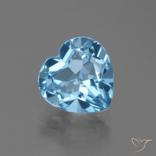3.07ct 天然 スカイブルー トパーズ, 心臓, VVS