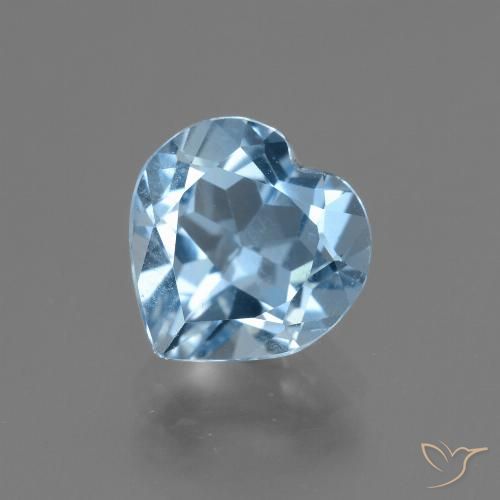 3.03ct 天然 スカイブルー トパーズ, 心臓, VVS