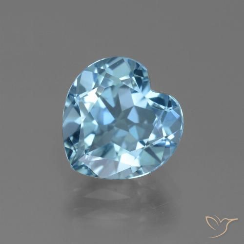 3.11ct 天然 スカイブルー トパーズ, 心臓, VVS