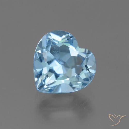 3.08ct 天然 スカイブルー トパーズ, 心臓, VVS