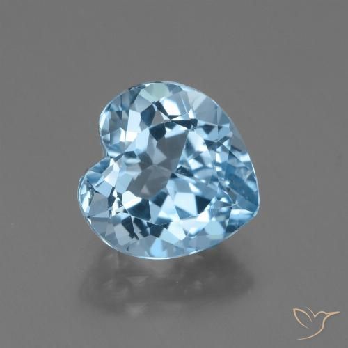 3.19ct 天然 スカイブルー トパーズ, 心臓, VVS