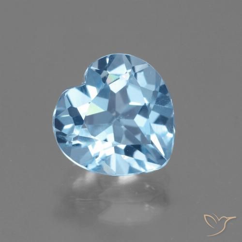 3.01ct 天然 スカイブルー トパーズ, 心臓, VVS