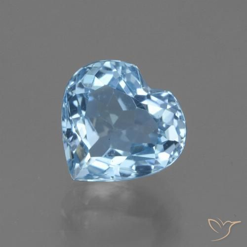 3.28ct 天然 スイスブルー トパーズ, 心臓, VVS-VS