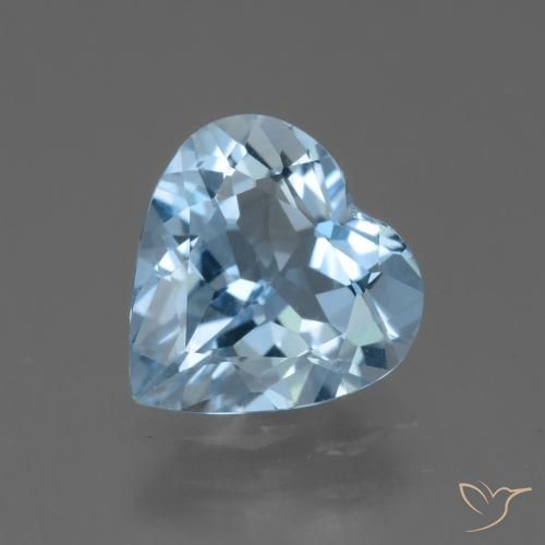3.49ct 天然 スカイブルー トパーズ, 心臓, VVS