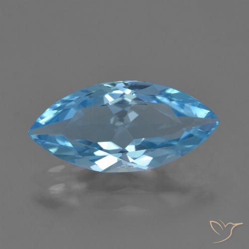 3.46ct 天然 スカイブルー トパーズ, マーキーズ, VVS