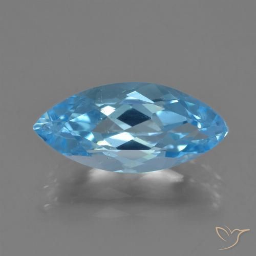 3.50ct 天然 スイスブルー トパーズ, マーキーズ, VS