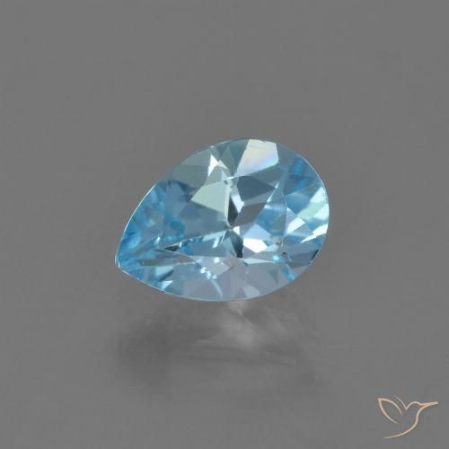 0.90ct 天然 スカイブルー トパーズ, 洋梨の形, VVS-VS