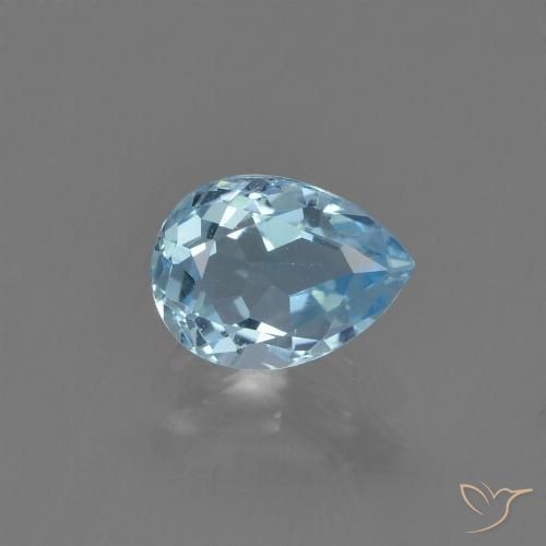 0.92ct 天然 スカイブルー トパーズ, 洋梨の形, VVS-VS
