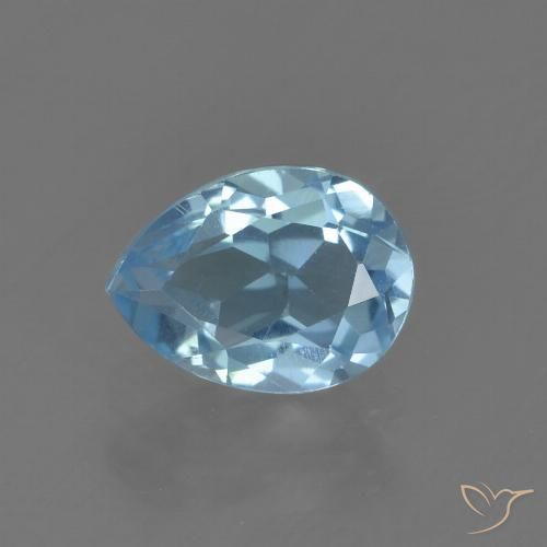 1.02ct 天然 スイスブルー トパーズ, 洋梨の形, VS