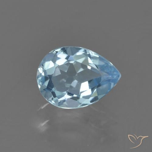 0.89ct 天然 スカイブルー トパーズ, 洋梨の形, VS