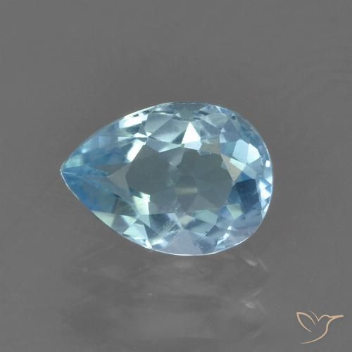 0.90ct 天然 スカイブルー トパーズ, 洋梨の形, VS