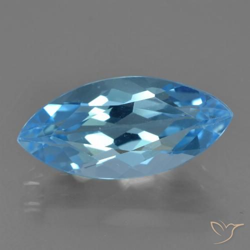 4.06ct 天然 スイスブルー トパーズ, マーキーズ, VS