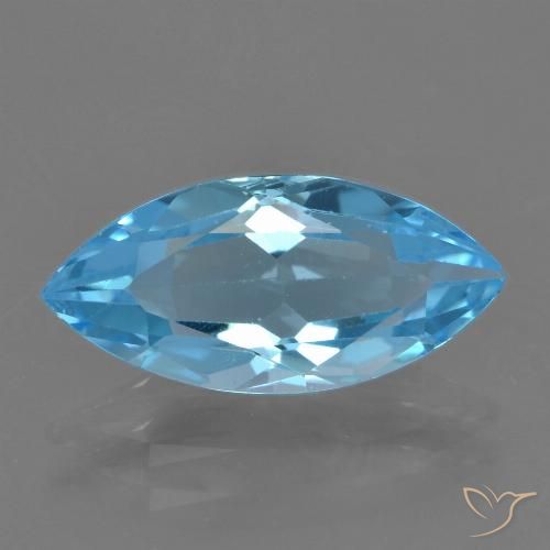 3.60ct 天然 スイスブルー トパーズ, マーキーズ, VS