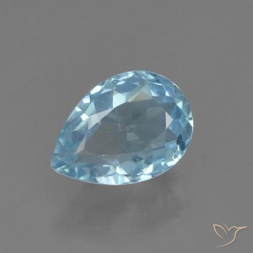 0.87ct 天然 スカイブルー トパーズ, 洋梨の形, VS
