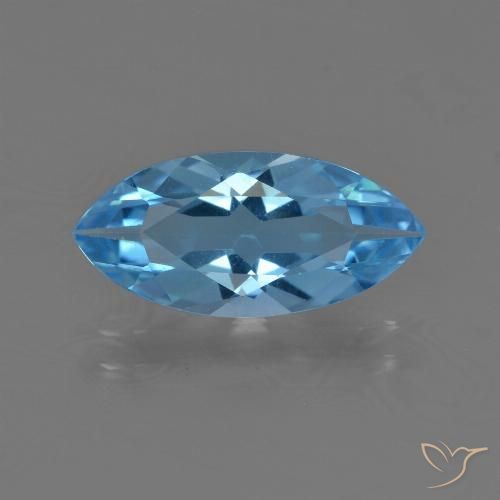 3.22ct 天然 スイスブルー トパーズ, マーキーズ, VS