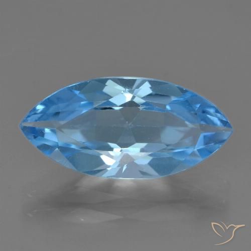 3.56ct 天然 スイスブルー トパーズ, マーキーズ, VS