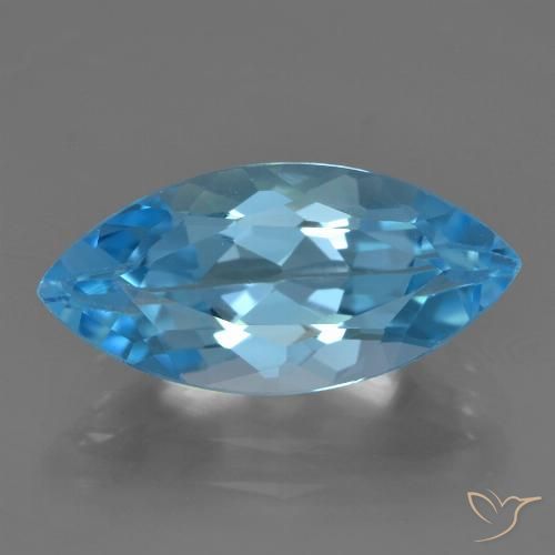 4.28ct 天然 スイスブルー トパーズ, マーキーズ, VS
