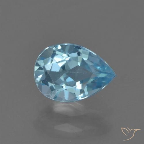 0.85ct 天然 スイスブルー トパーズ, 洋梨の形, VS