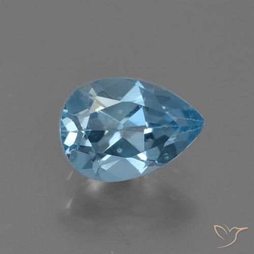 0.91ct 天然 スイスブルー トパーズ, 洋梨の形, VS