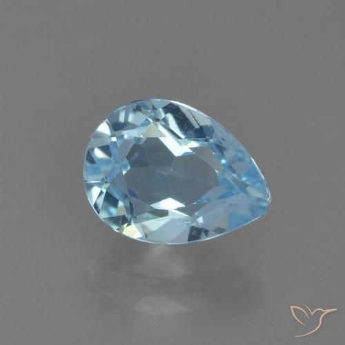 0.89ct 天然 スイスブルー トパーズ, 洋梨の形, VS