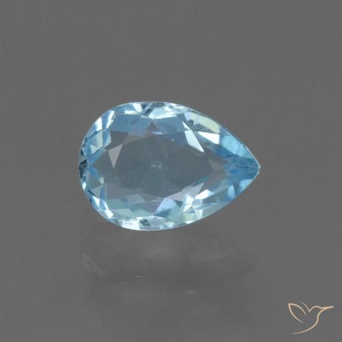 0.87ct 天然 スカイブルー トパーズ, 洋梨の形, VS