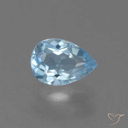 0.84ct 天然 スカイブルー トパーズ, 洋梨の形, VS