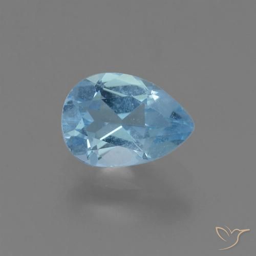 0.85ct 天然 スイスブルー トパーズ, 洋梨の形, VS