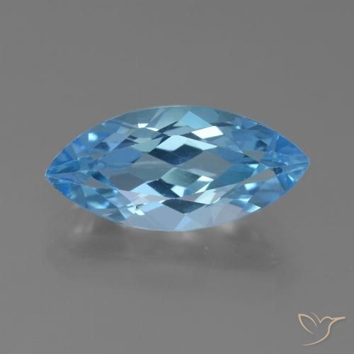 3.94ct 天然 スイスブルー トパーズ, マーキーズ, VS