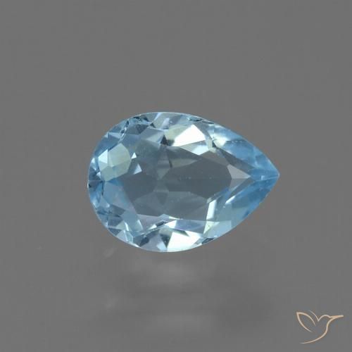 0.81ct 天然 スイスブルー トパーズ, 洋梨の形, VVS-VS