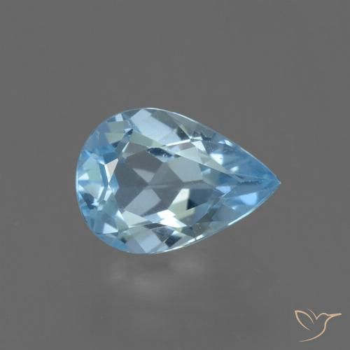 0.83ct 天然 スカイブルー トパーズ, 洋梨の形, VVS-VS