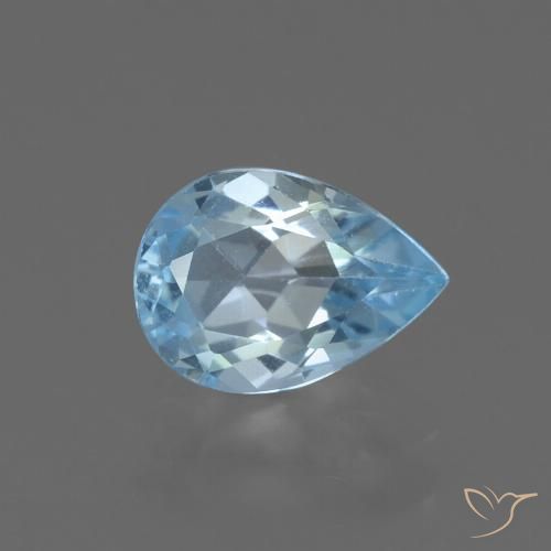 0.83ct 天然 スカイブルー トパーズ, 洋梨の形, VVS-VS