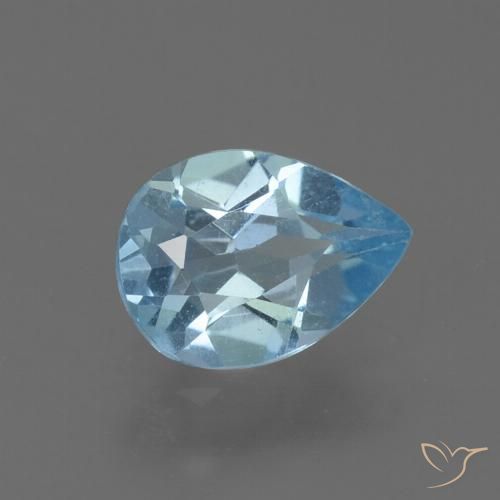 0.82ct 天然 スカイブルー トパーズ, 洋梨の形, VS