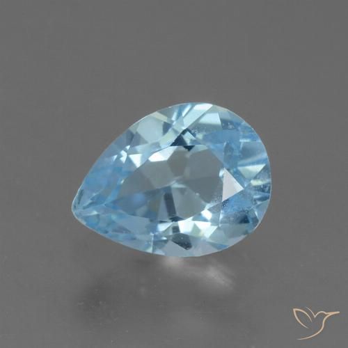0.82ct 天然 スカイブルー トパーズ, 洋梨の形, VS