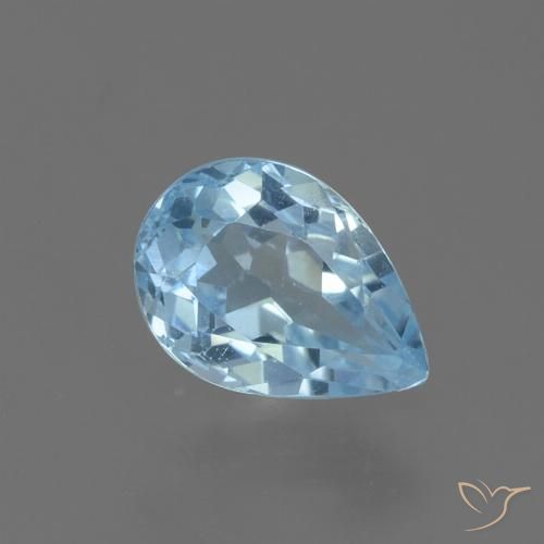 0.88ct 天然 スカイブルー トパーズ, 洋梨の形, VS