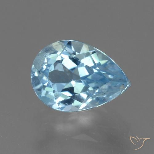 1.10ct 天然 スカイブルー トパーズ, 洋梨の形, VS