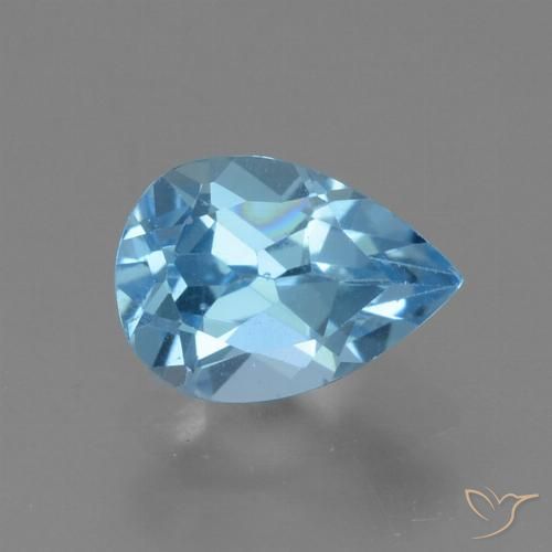 0.93ct 天然 スイスブルー トパーズ, 洋梨の形, VS
