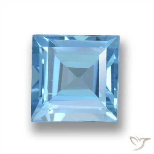 2.25ct 天然 スイスブルー トパーズ, 四角形, VVS-VS