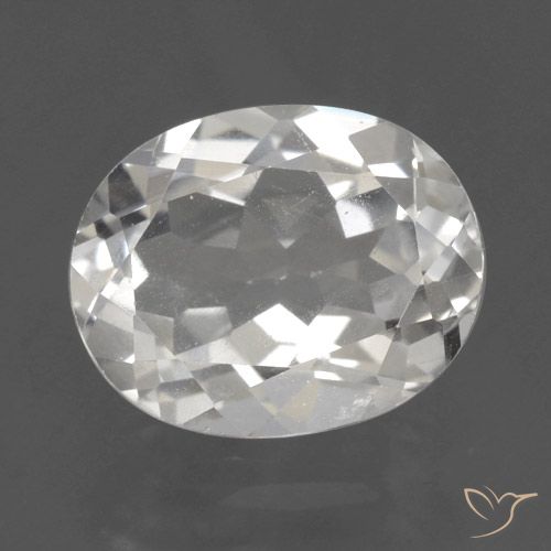 3.06ct 天然 ホワイト トパーズ, 楕円形, VVS-VS