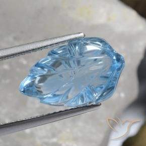 8.99カラットの天然スカイブルートパーズ、ファンシー、透明