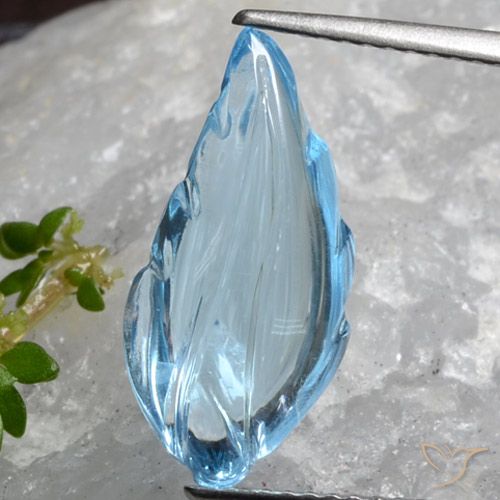 6.92ct 天然 スカイブルー トパーズ, ファンシー, 透明