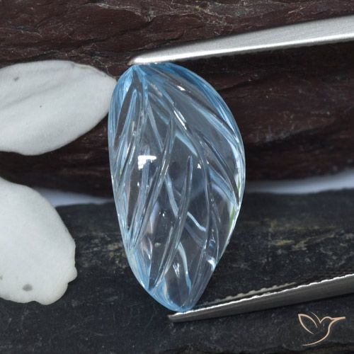 8.20ct 天然 スカイブルー トパーズ, フラワーカット, 透明