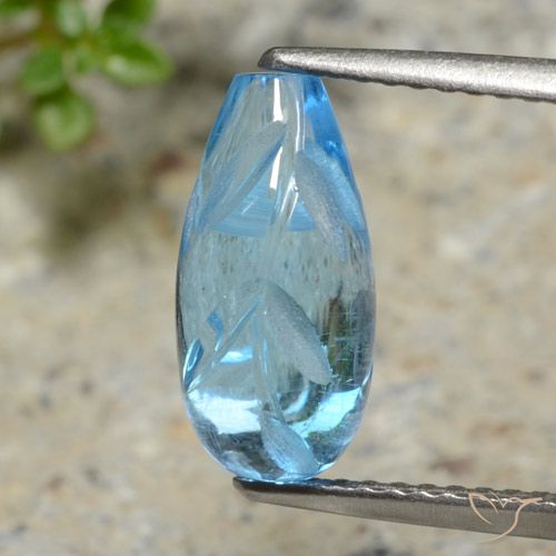 4.11ct 天然 スイスブルー トパーズ, ファンシー, 透明