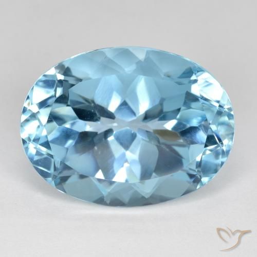 22.58ct 天然 スカイブルー トパーズ, 楕円形, VVS
