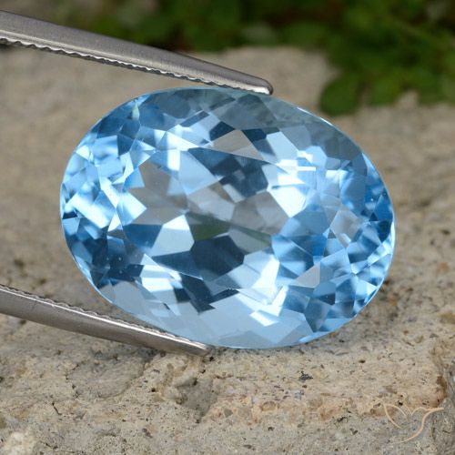 22.74ct 天然 スイスブルー トパーズ, 楕円形, VVS-VS