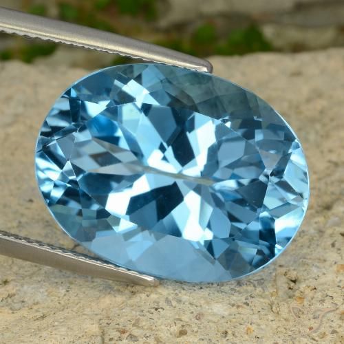 22.63ct 天然 スイスブルー トパーズ, 楕円形, VVS