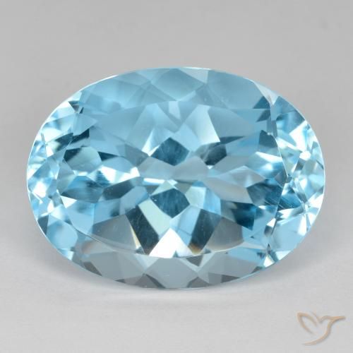 22.83ct 天然 スカイブルー トパーズ, 楕円形, VVS-VS