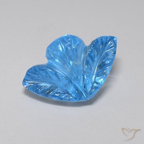 5.50ct 天然 スイスブルー トパーズ, フラワーカット, 透明